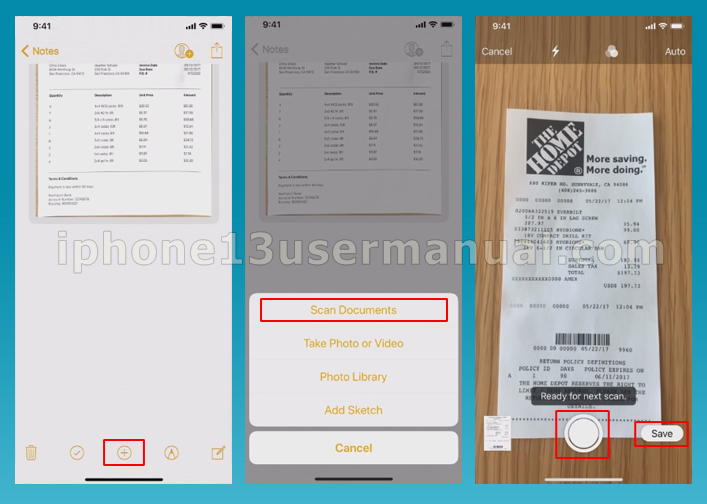 scan documents with note app
